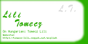 lili tomecz business card